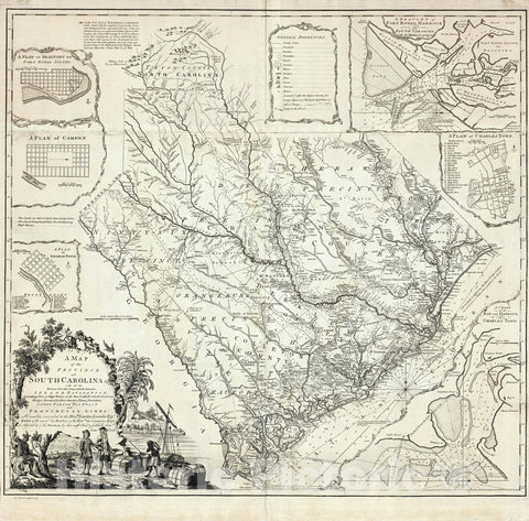 Historic Map : the Province of South Carolina, 1773 - Vintage Wall Art