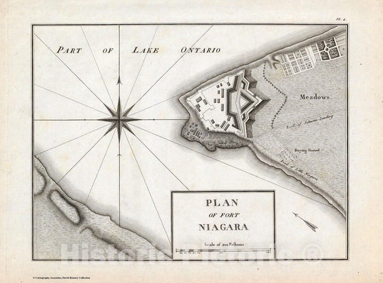 Historic Map : Plan of Fort Niagara. 1796 - Vintage Wall Art