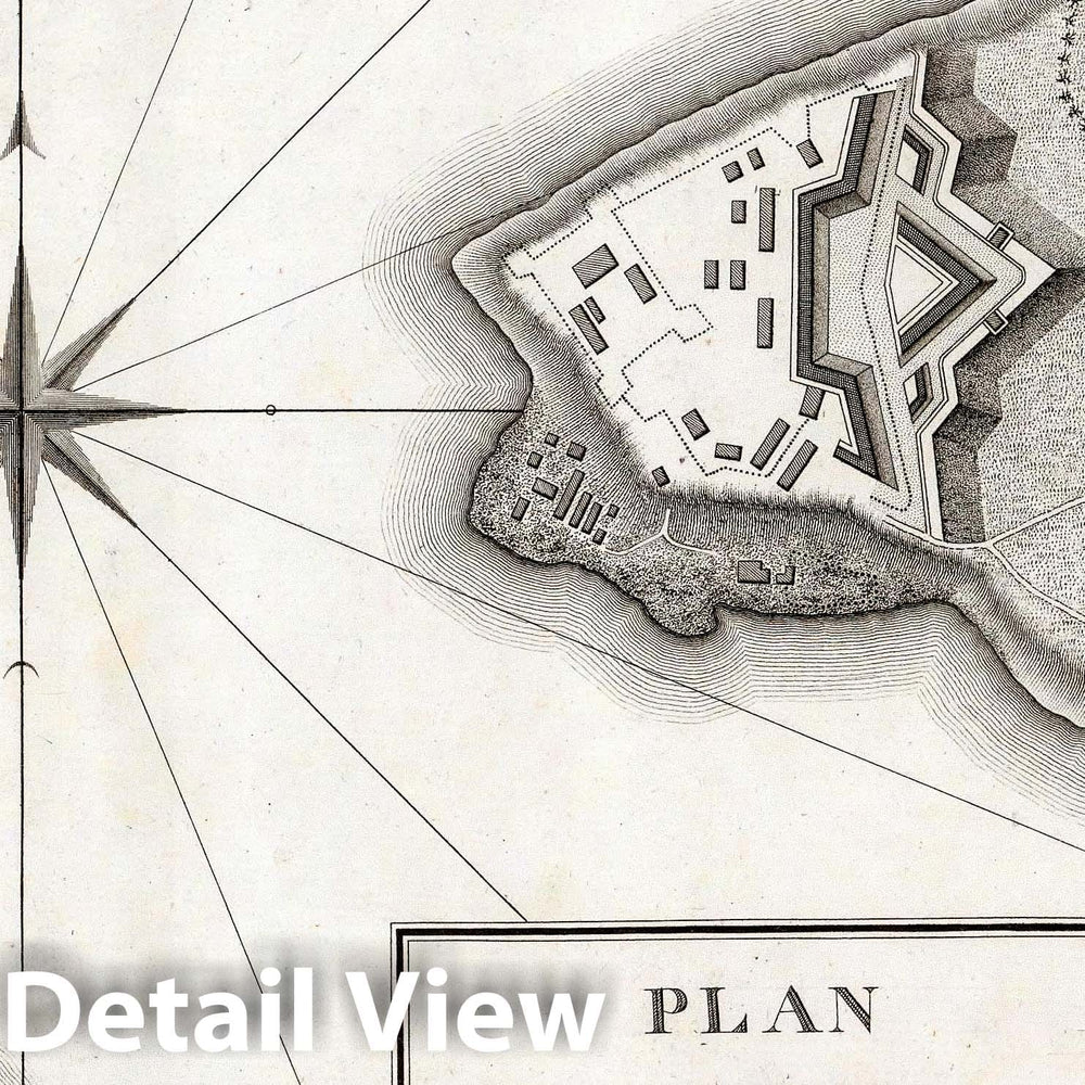 Historic Map : Plan of Fort Niagara. 1796 - Vintage Wall Art