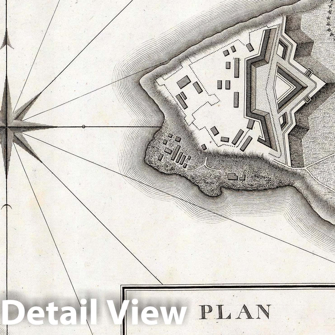 Historic Map : Plan of Fort Niagara. 1796 - Vintage Wall Art