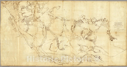 Historic Map : Part of the North Bank of the Rappahannock River. 1862 - Vintage Wall Art