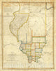 Historic Map - Map of Illinois, 1820 - Vintage Wall Art