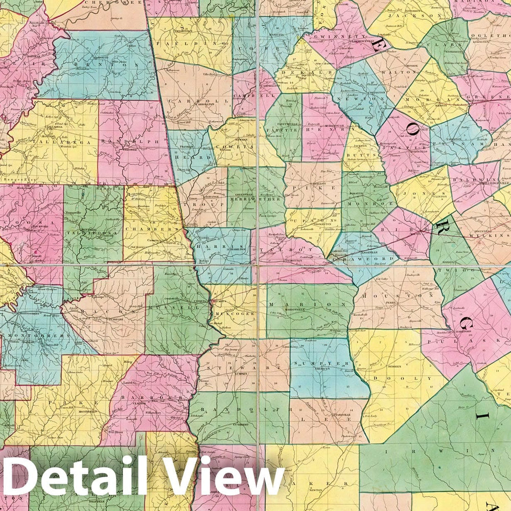Historic Map : Map of Georgia & Alabama, 1839 - Vintage Wall Art