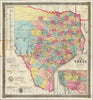 Historic Map : J. De Cordova's Map of The State of Texas, 1856 - Vintage Wall Art