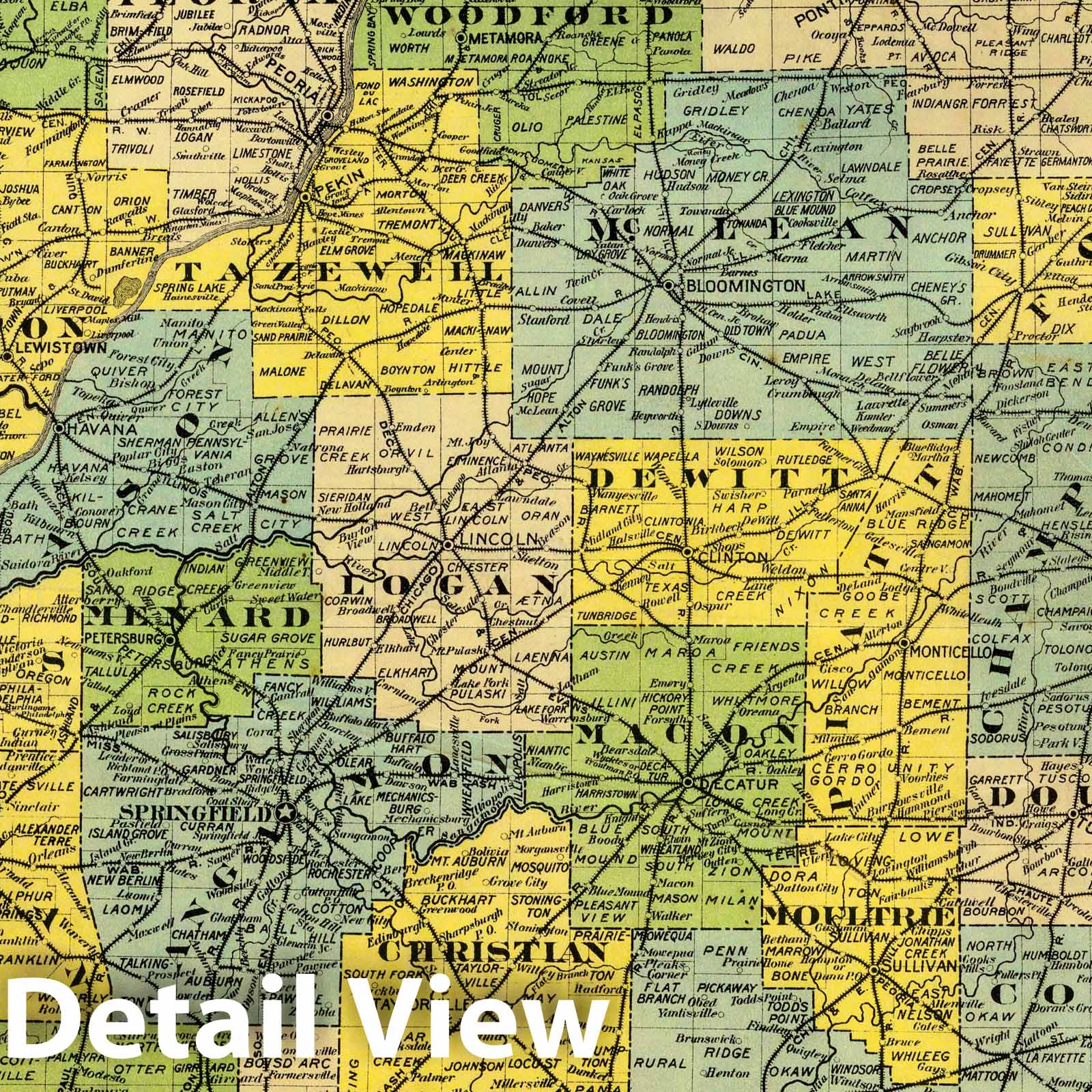 Historic Map : Map of Illinois, 1880 - Vintage Wall Art