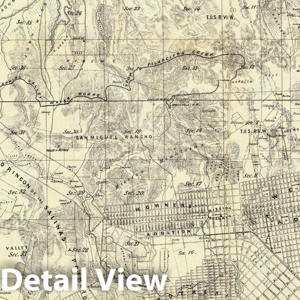 Historic Map : City And County of San Francisco. 1861 - Vintage Wall Art
