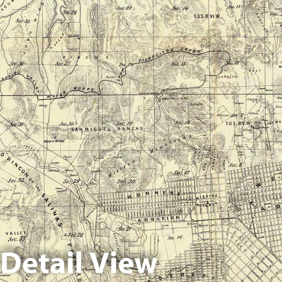 Historic Map : City And County of San Francisco. 1861 - Vintage Wall Art