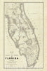 Historic Map : Map of The Seat of War In Florida, 1838 - Vintage Wall Art