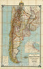 Historic Map : Argentina; Chile , Buenos Aires (Argentina), South America Nuevo mapa de la Republica Argentina, Chile, Uruguay y Paraguay, 1914 , Vintage Wall Art