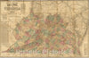 Historic Map : Lloyd's official map of the State of Virginia, 1862 - Vintage Wall Art