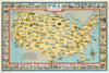 Historic Map - PWA rebuilds the Nation. 1935 - Vintage Wall Art