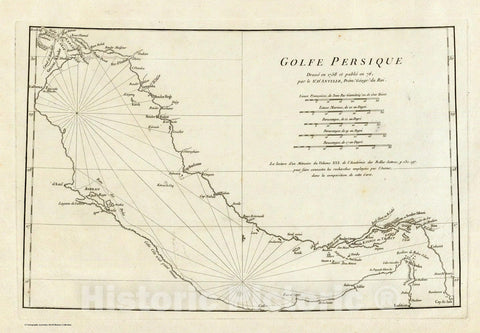 Historic Map : Persian Gulf, AsiaGolfe Persique. 1776 , Vintage Wall Art