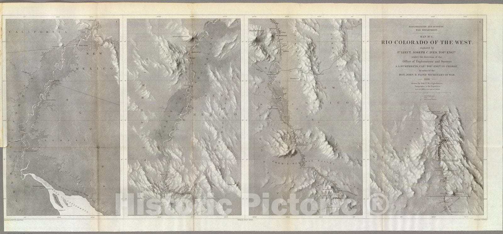 Historic Map : Exploration Book, Rio Colorado of the West. 1858 v1