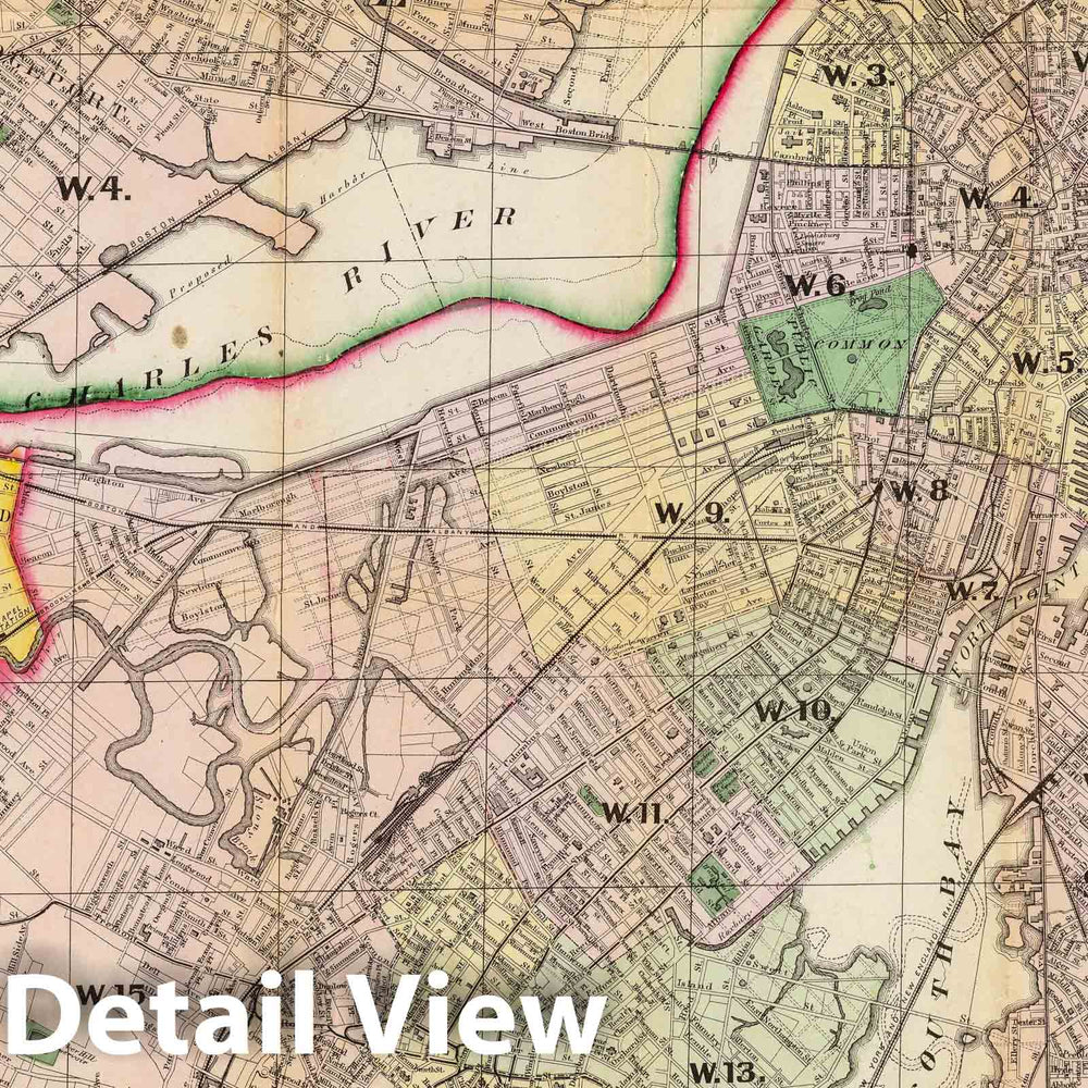 Historic Map : Map of The City of Boston and its Environs, 1874 - Vintage Wall Art