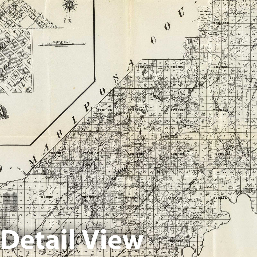 Historic Map : Pocket Map, Madera County, Calif. 1914 - Vintage Wall Art