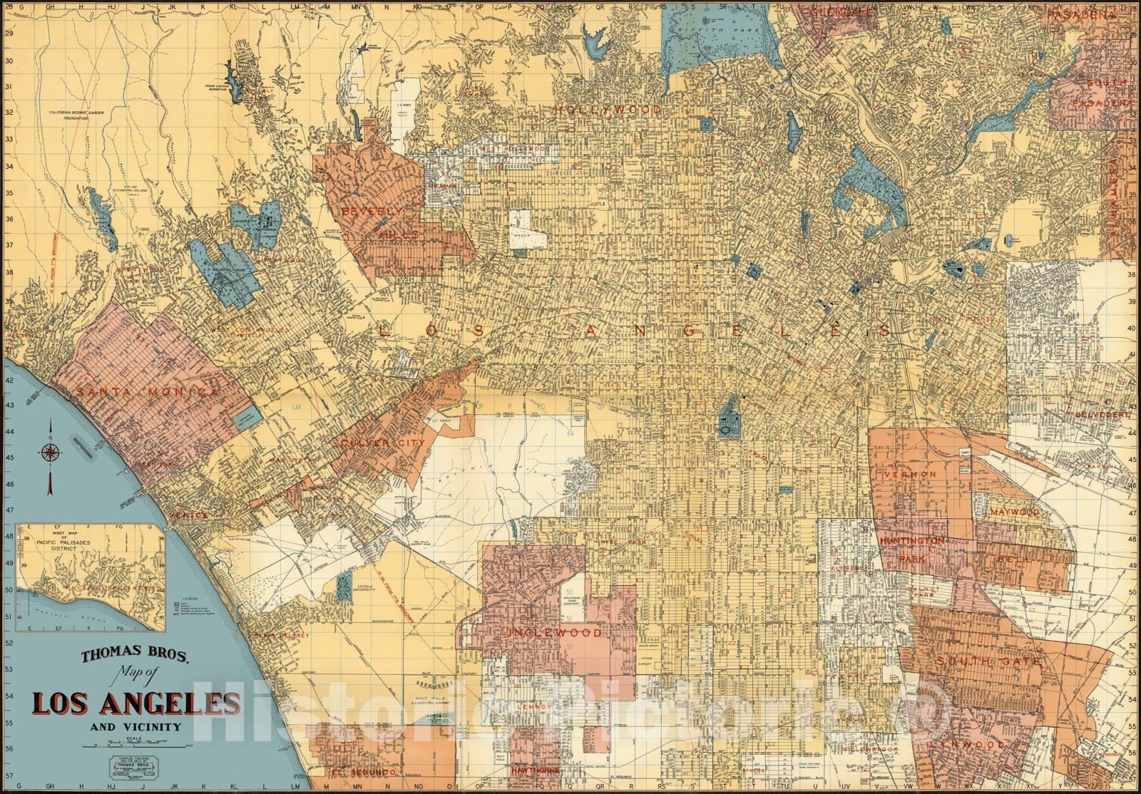 Historic Maps Of Los Angeles Antique Maps Of Los Angeles Barry