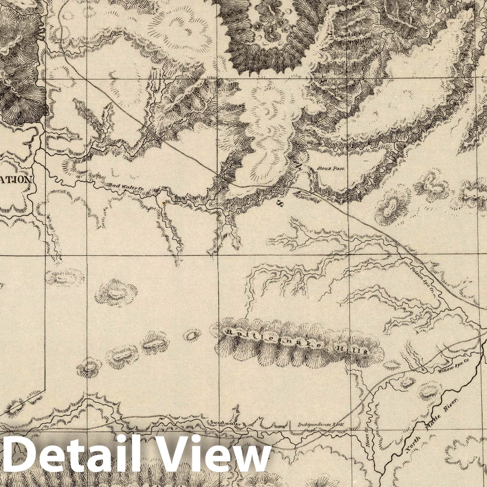 Historic Map : Sheet No. 4. Campaign Map of the Department of The Platte, 1874 - Vintage Wall Art