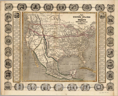 Historic Map : Map of The United States, Mexico, Oregon, Texas, The Californias, 1846 v2