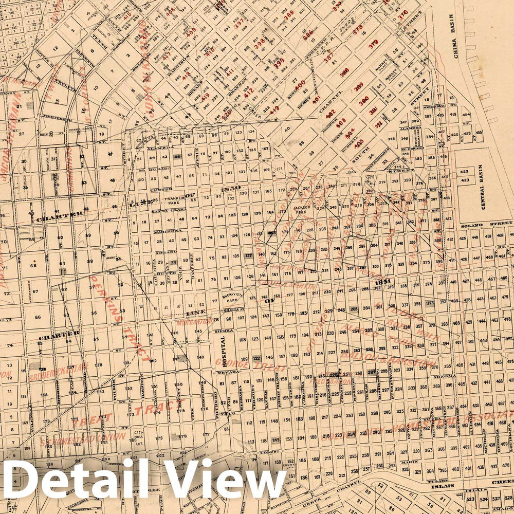 Historic Map : Index Map of the City of San Francisco Assessor's office, 1884 - Vintage Wall Art