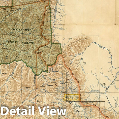 Historic Map : Map of State of Idaho, 1899 - Vintage Wall Art