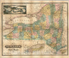Historic Map : Map of the State of New York, 1854 - Vintage Wall Art