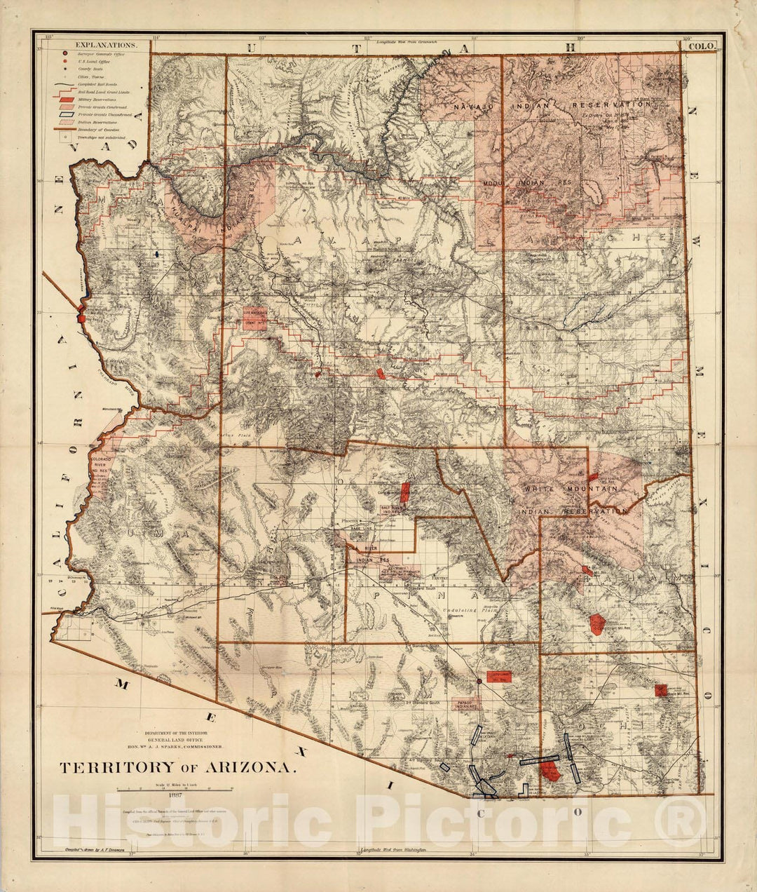 Historic Map : Department of The Interior General Land office Map - Te ...