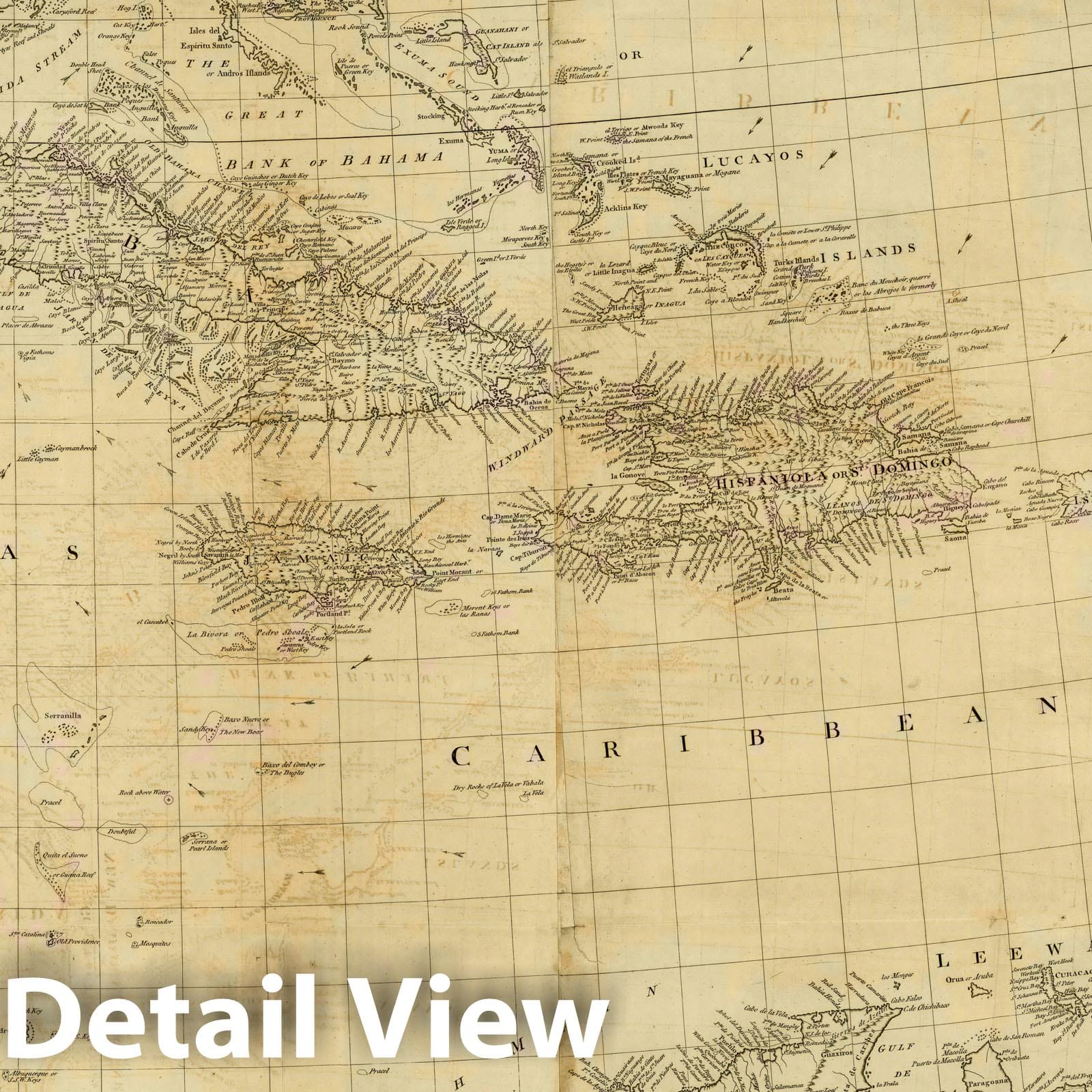 Historic Map : Map of the West Indies for the History of the British Colonies, 1793 - Vintage Wall Art