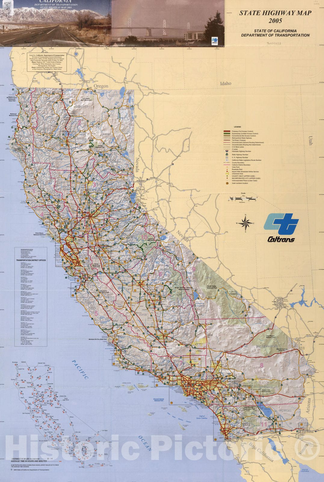 Historic Map : (California) State Highway Map 2005, 2005 - Vintage Wall Art