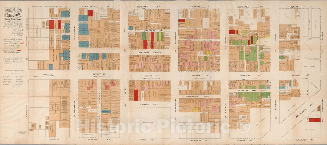 Historic Map : Official Map of Chinatown in San Francisco, 1885 v2