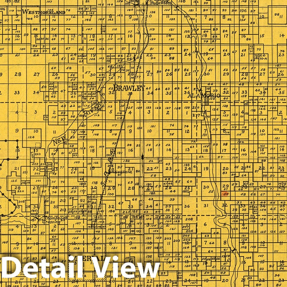 Historic Map Imperial Valley tract map, 1914 Vintage Wall Art