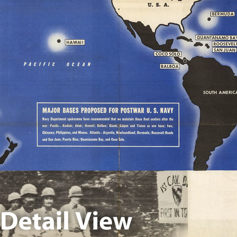 Historic Map : Major Bases Proposed for Postwar U.S. Navy. Japan. 1945 - Vintage Wall Art
