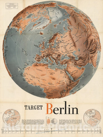 Historic Map : Target Berlin. 1943 - Vintage Wall Art