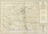 Historic Map : Post route map of the state of Colorado, 1923 - Vintage Wall Art