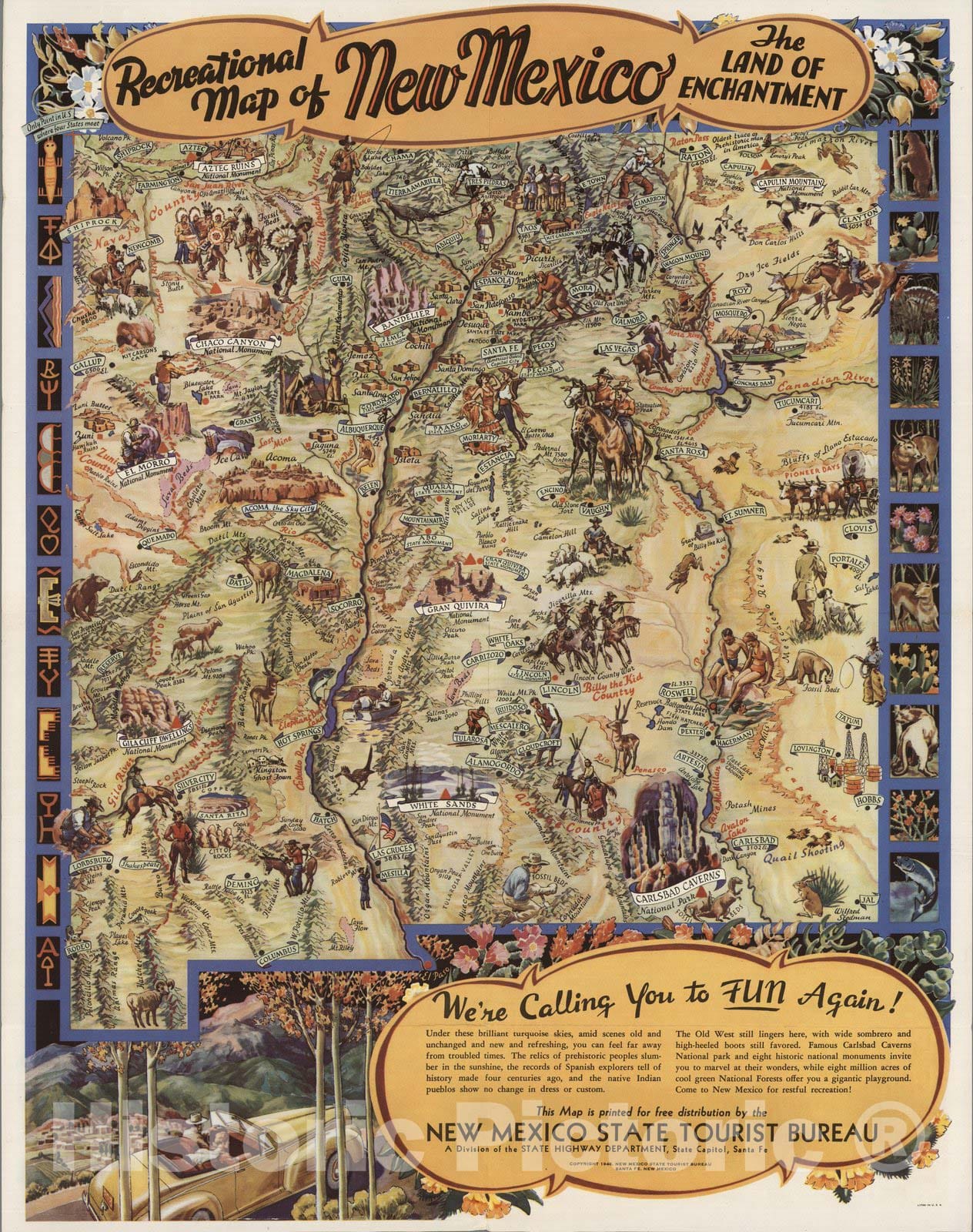 Historic Map : Recreational map of New Mexico : the land of enchantment, 1946 v1