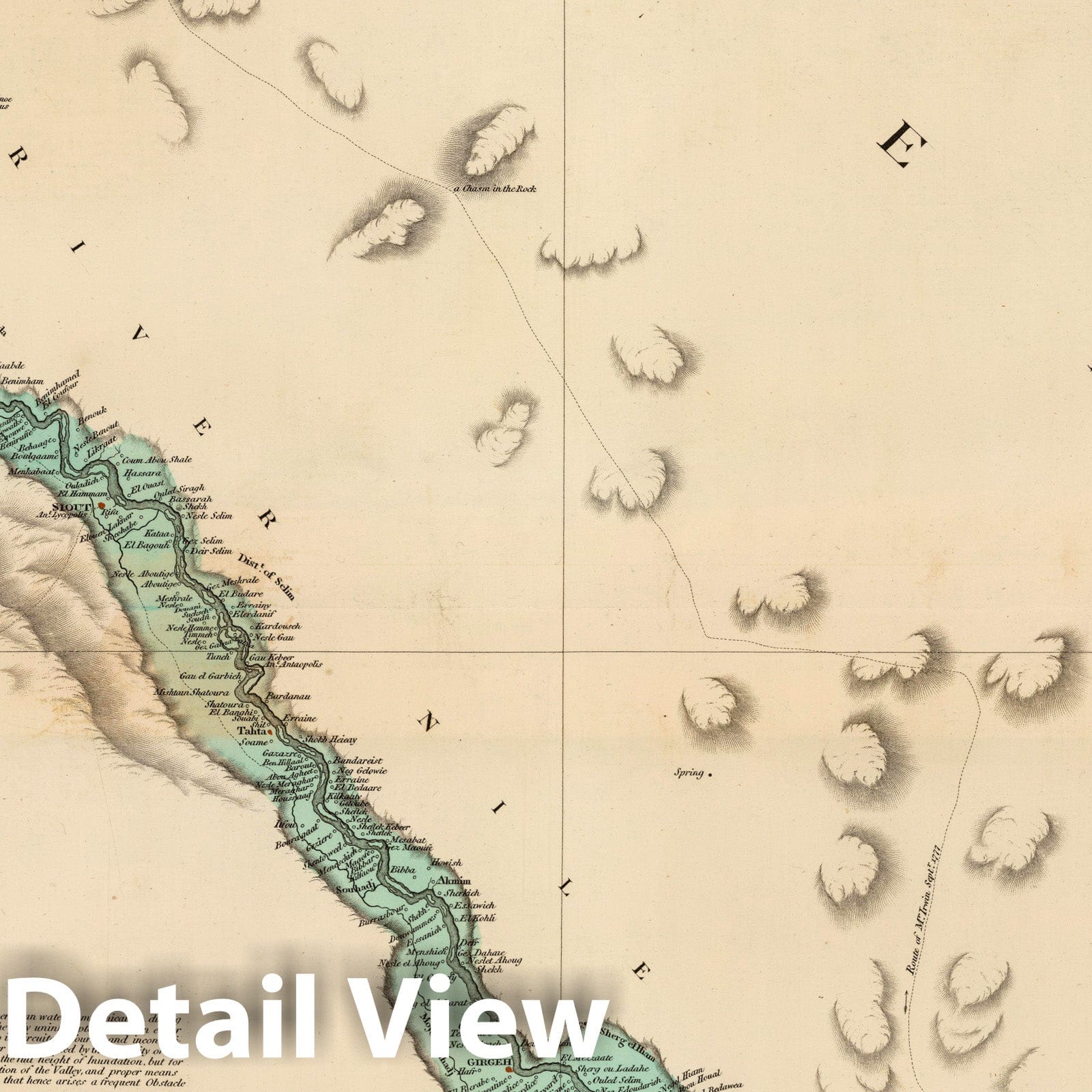 Historic Map : Map of Upper Egypt, drawn from various documents, 1807 - Vintage Wall Art