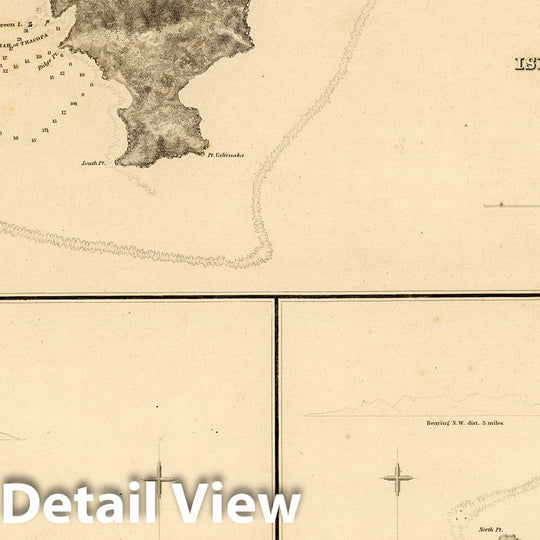 Historic Map : Fiji, Island of (Keteira), Island of Totoia (Totoya),Island of Matuku, Fiji. 1840 , Vintage Wall Art
