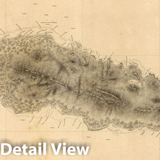 Historic Map : Island of Upolu, Samoan Group. 1839 - Vintage Wall Art