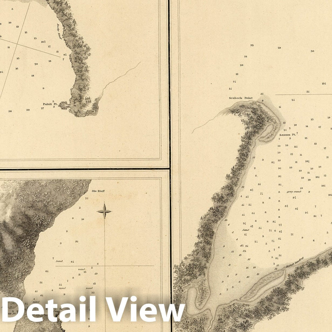 Historic Wall Map : Scabock (Seabeck) Harbour, Hooetzen Harbour (Jacks ...