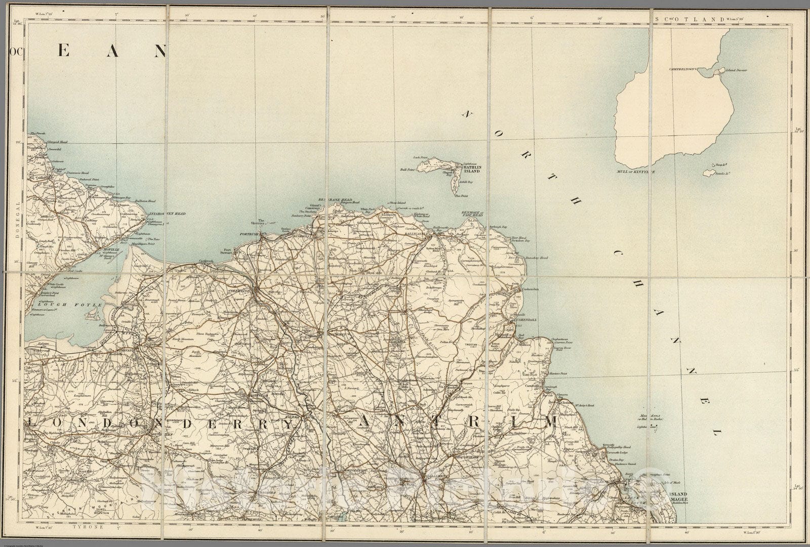 Historic Map : Sheet 2. 1904 - Ordnance Survey Ireland Quarter-inch Series. - Vintage Wall Art