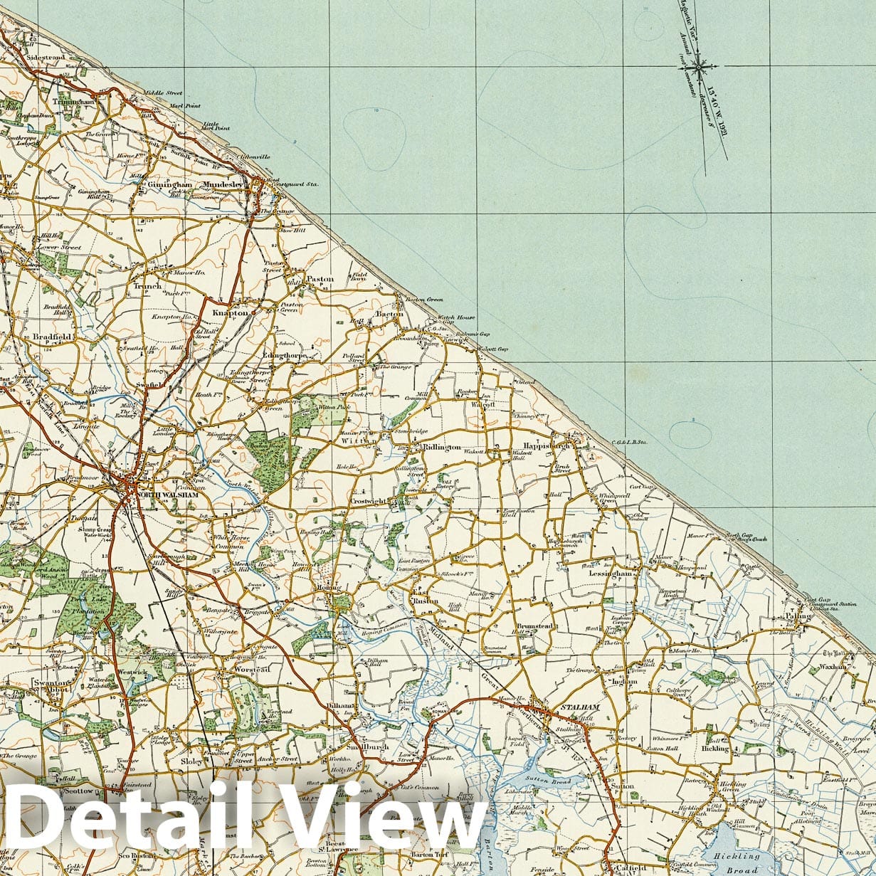 Historic Map : Sheet 58. Cromer. 1920 - Vintage Wall Art – Historic ...