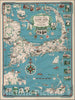 Historic Map - A Picture Chart of Cape Cod, Martha's Vinyard and Nantucket. Published by Atlantic Card Company, North Abington, Mass, 1955 - Vintage Wall Art