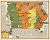 Historic Map : Iowa the Hawk-eye State 1939 - Vintage Wall Art