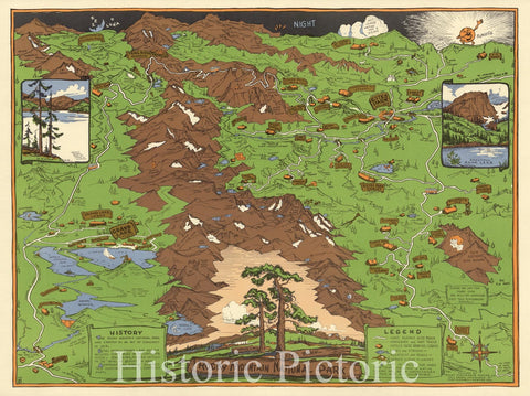 Historic Map : Rocky Mountain National Park, Estes Park, Grand Lake 1948 - Vintage Wall Art