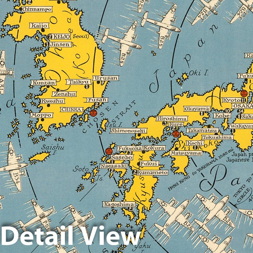 Historic Wall Map : Japan, the target : a pictorial Jap-map, 1942 - Vintage Wall Art