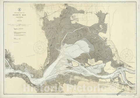 Historic Map : United States-West coast, Suisun Bay, California 1922 - Vintage Wall Art