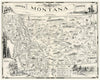 A Map of Montana whereon is Depicted and Inscribed the Pioneer History of the Land of Shining Mountains, 1937 - Vintage Wall Art