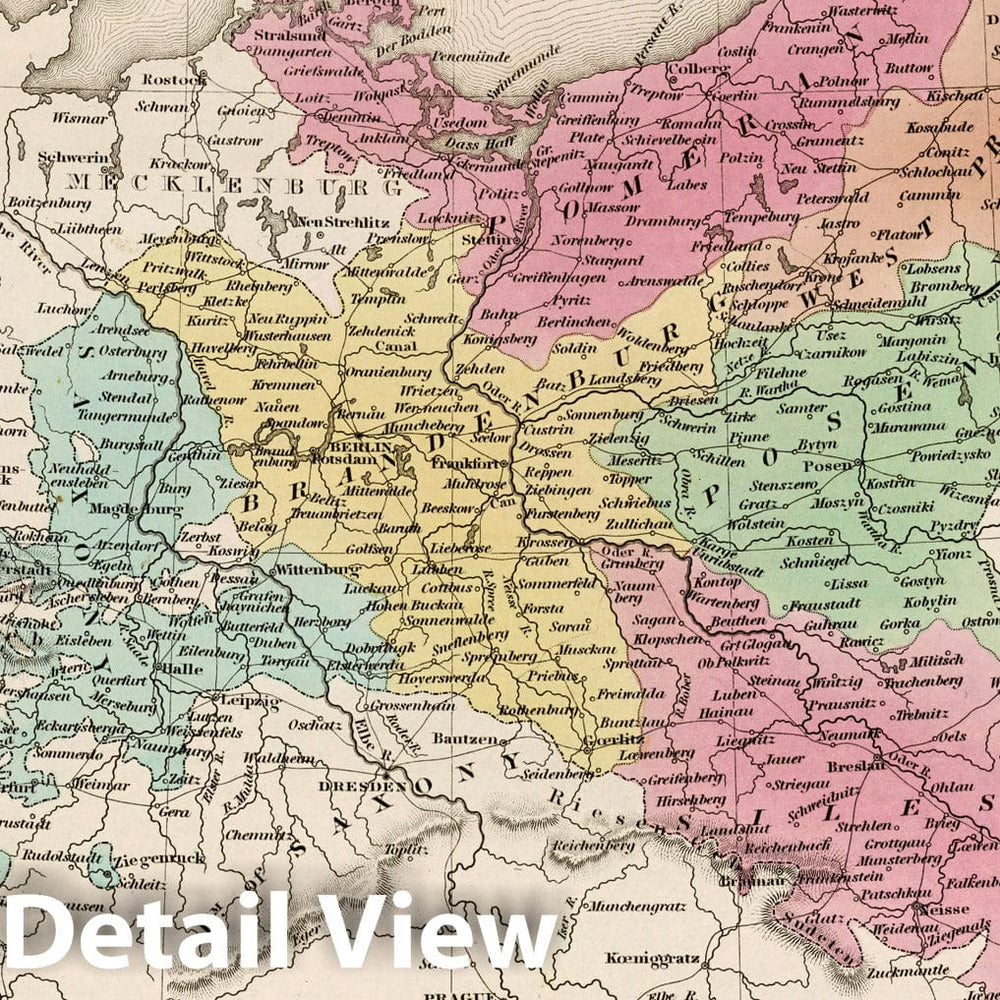 Historic Map : World Atlas Map, Prussia. 1836 - Vintage Wall Art