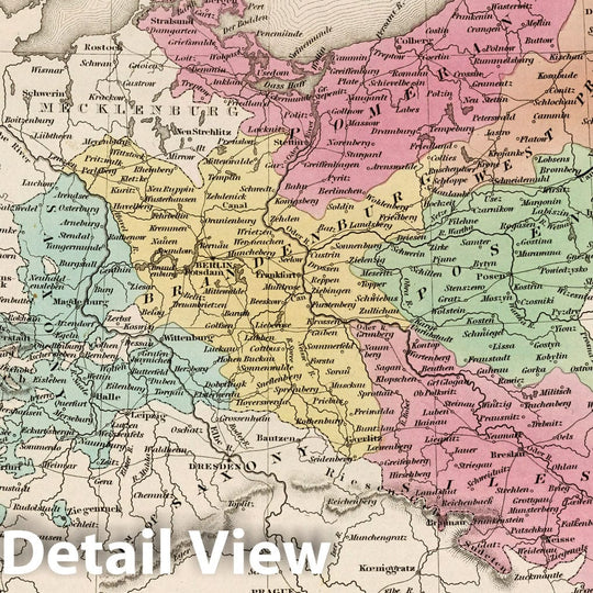 Historic Map : World Atlas Map, Prussia. 1836 - Vintage Wall Art