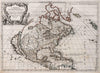 Historic Map : World Atlas Map, L'America Settentrionale 1687 - Vintage Wall Art