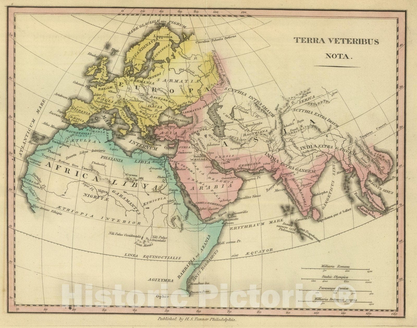 Historic Map : Europe Classical Atlas Map, Terra Veteribus, Nota. (1826) 1826 , Vintage Wall Art
